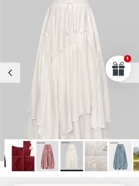 Lightweight White Tiered Maxi Skirt with Drawstring Waist